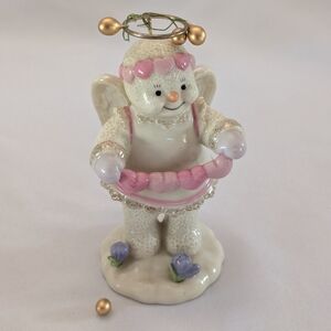 Lenox Angel Ornament with Pink and Gold Details